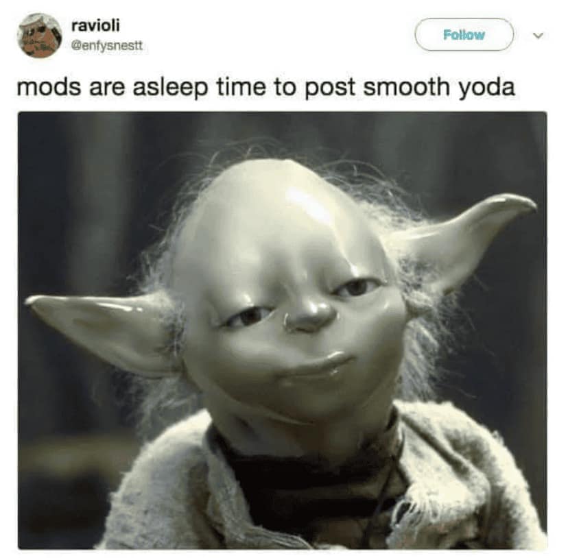 green Jedi Master loses his signature wrinkles in this polished cursed image shared to social media. The "Smooth Yoda" edit features a hauntingly even skin texture and a soft, smug smile, looking more like a polished jade statue than a legendary warrior.