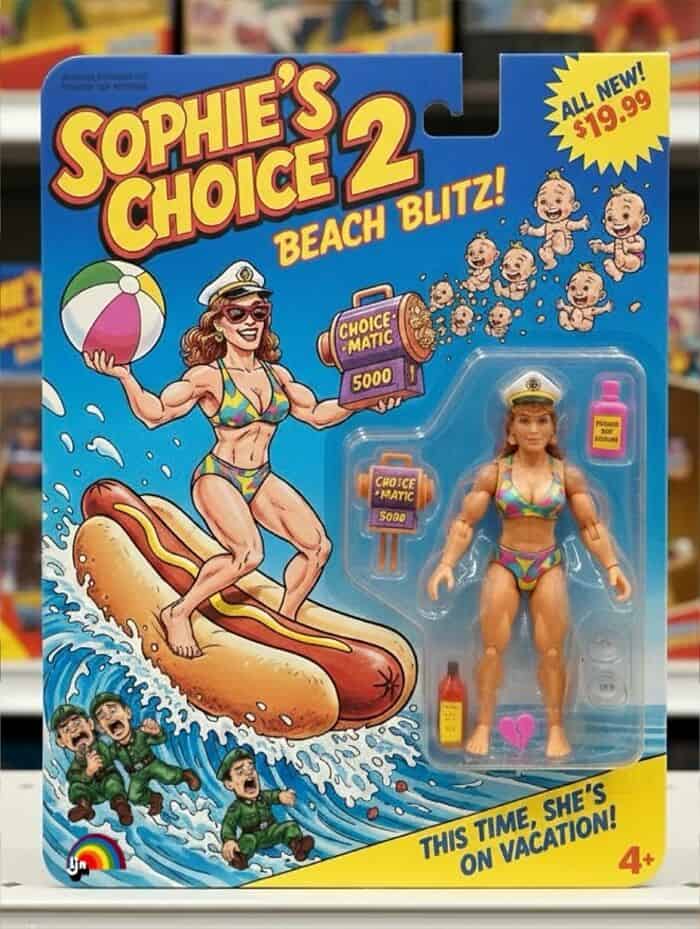Sophie's Choice 2 Beach Blitz action figure surfing woman Choice-Matic 5000 parody toy