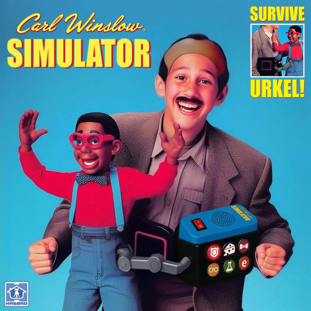 Carl Winslow Simulator Hasbro Survive Urkel game Steve Urkel ventriloquist dummy controller