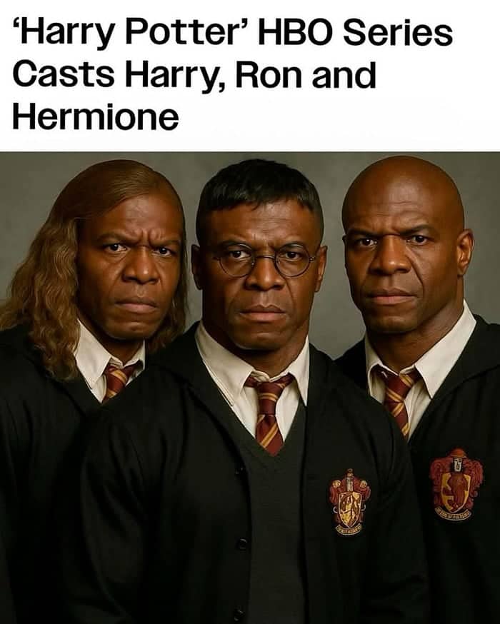 "Look at me, I'm the Severus now" meme featuring new Black Snape actor Paapa Essiedu in forest