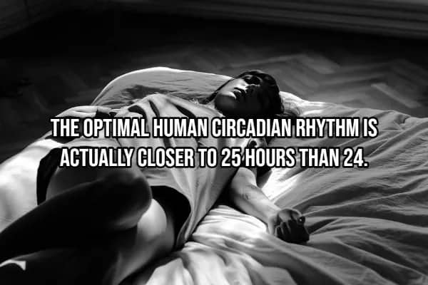 Person lying in bed illustrating human circadian rhythm is closer to 25 hours than 24