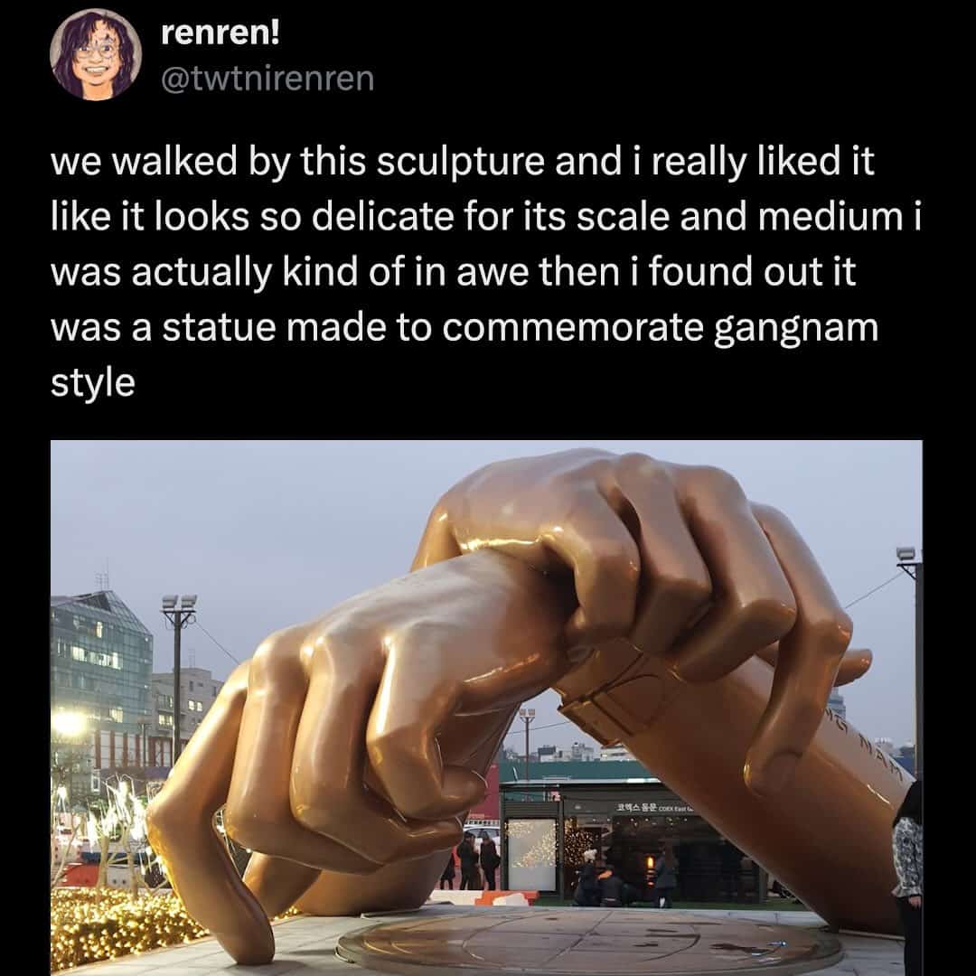 Tweet about discovering beautiful Korean sculpture was actually made to commemorate Gangnam Style