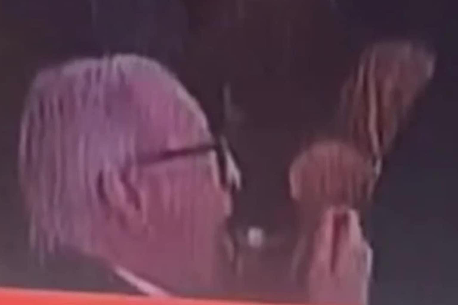 correspondents dinner memes featuring Donald Trump sitting at a formal banquet table during a high-stress moment. He looks unamused and stoic. A white dialogue line edited over the image has him asking, "First time?"—referencing the famous "Hanging" meme about experience in chaotic situations.