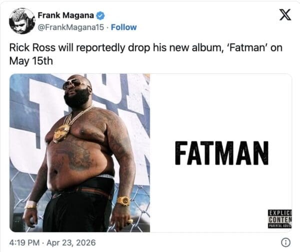 A Drake album drop meme listing fake track titles like "HABIBTI" and "MAID OF HONOUR" above a photo of a man squatting next to a blue trash can with a phone charger plugged into it.