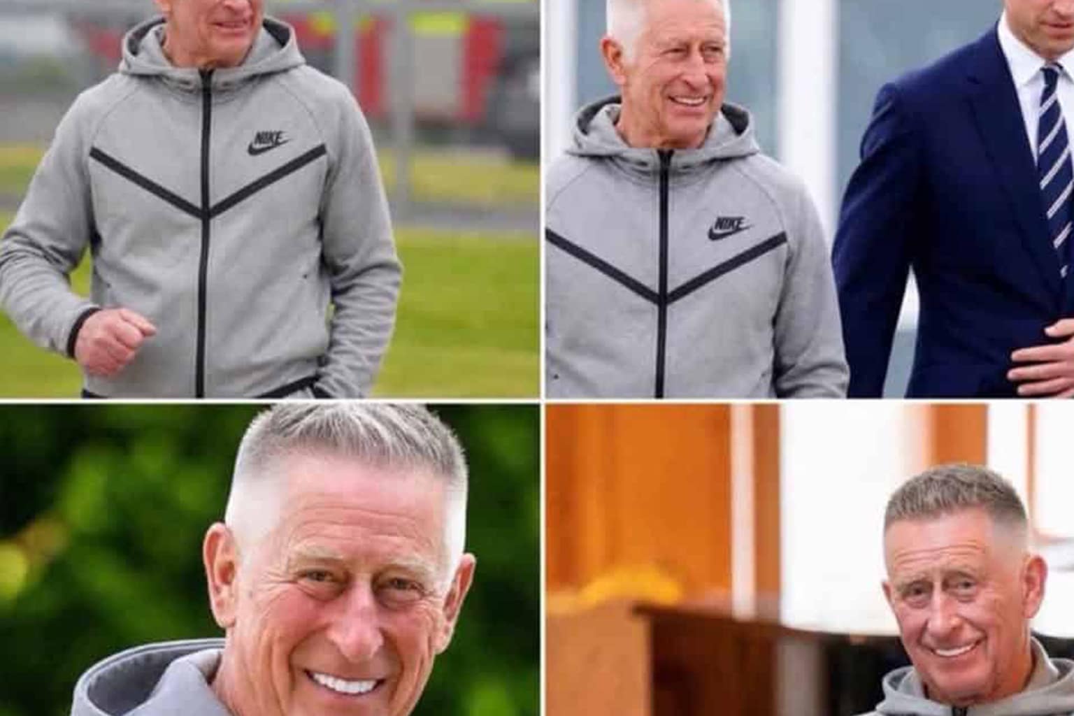 A british memes gallery summarizing the absurdity of 2026 UK life, featuring King Charles III reimagined in a Nike tracksuit with "Turkey teeth," a "YOU DID IT" balloon display that accidentally reads as "YOU IDIOT," and the inevitable neon-pink sunburn of a British tourist in Spain.