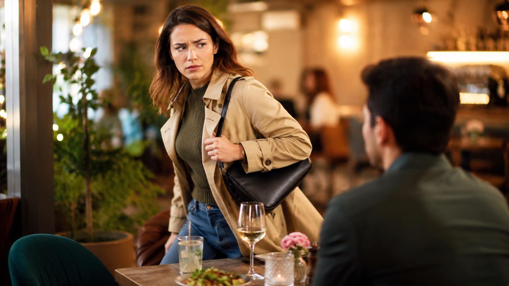 A gallery of first date red flags capturing the absolute chaos of modern dating, featuring a man revealing five secret children mid-date, a hoarder suggesting his date wear a dog collar, and a controlling man who ordered his date a salad to "watch her weight."