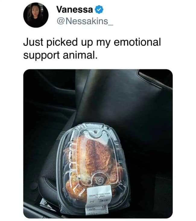 A white mixing bowl filled with homemade yellow cake batter is paired with a funny tweet noting that the nursery rhyme lyric "bake me a cake as fast as you can" is an incredibly unhinged and aggressive command.