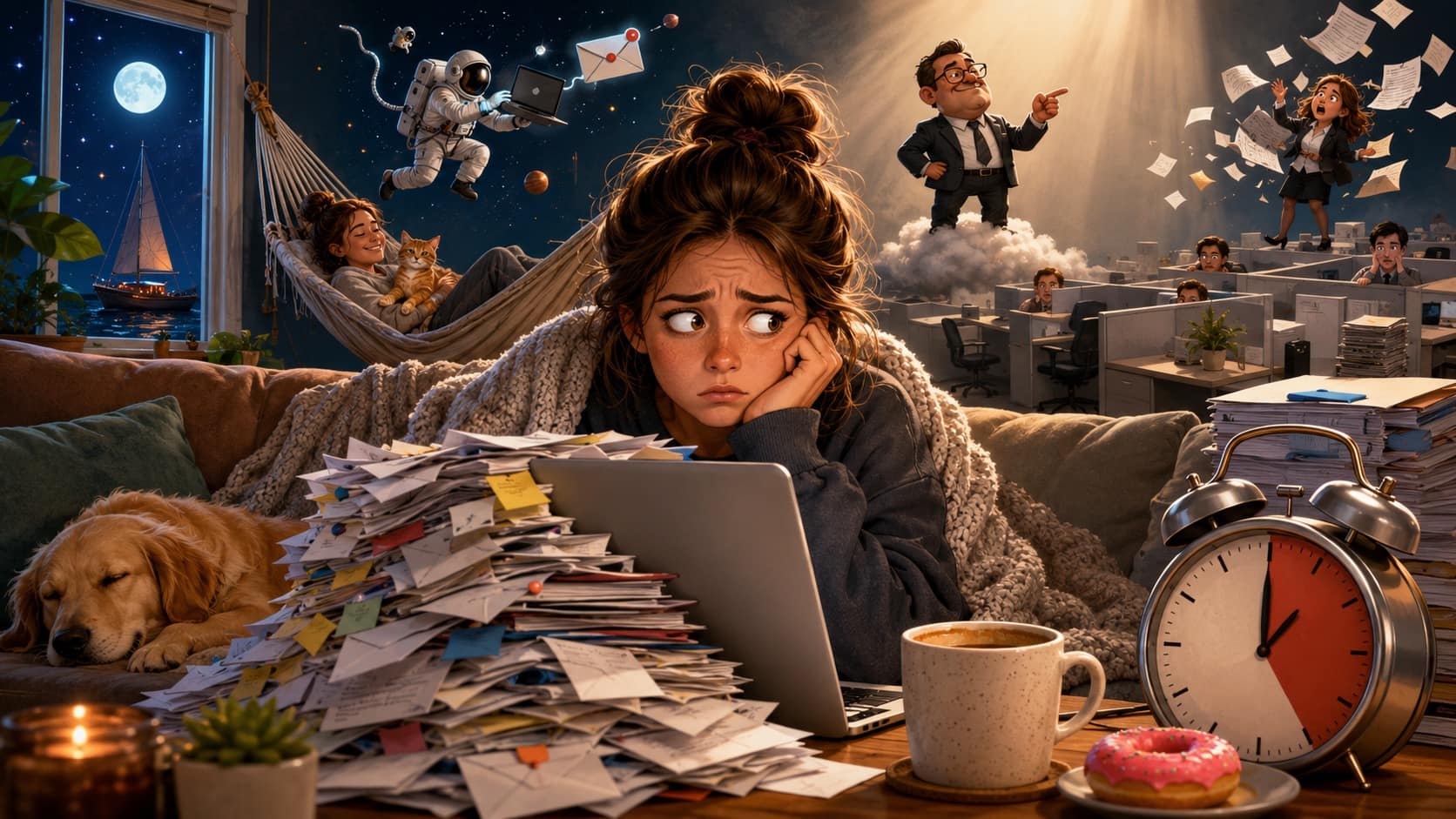 A curated gallery of funny work tweets that define the professional struggle in 2026, featuring an Outlook inbox displaying an "infinity" symbol for unread emails, a strategic baby photo sent to a boss as a guilt-trip tactic, and the crushing realization that "cloud architects" do not actually design weather patterns.