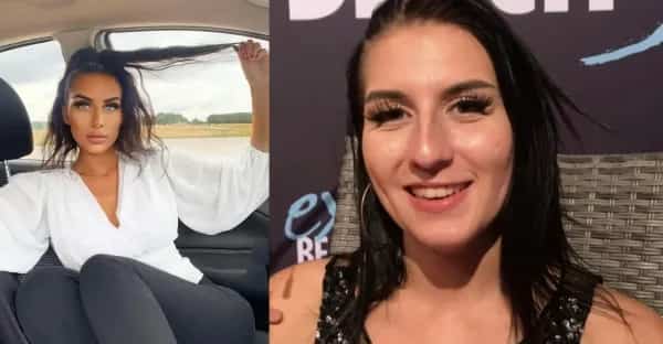 Comparison of a woman in a car with filters and a candid smiling photo.