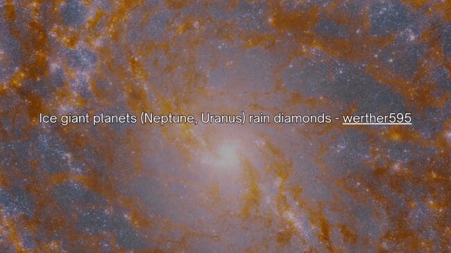 A glittering stellar core centered in a hazy golden galaxy highlights an astronomical space fact by werther595 about ice giant planets like Neptune and Uranus raining down literal diamonds.