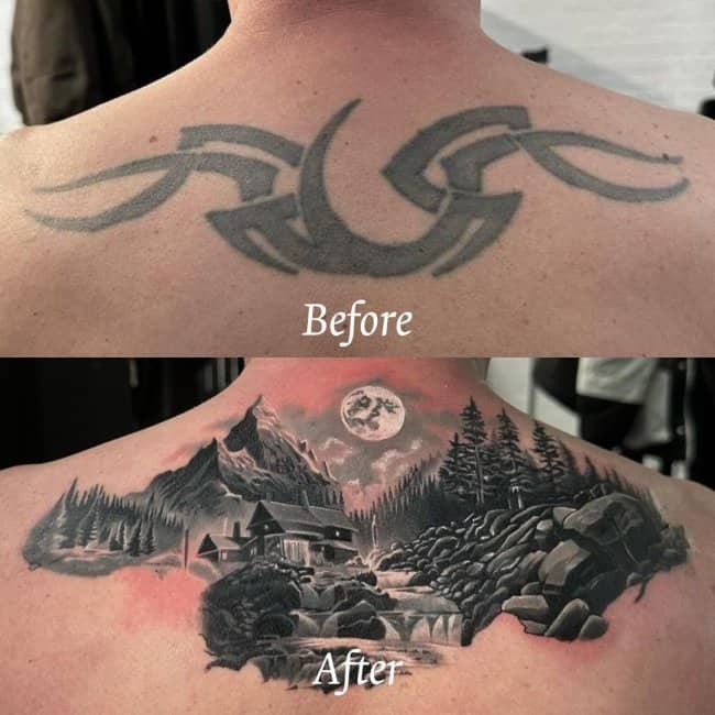 Badly drawn Pikachu tattoo covered up by a masterpiece of Pikachu painting its own bad tattoo.