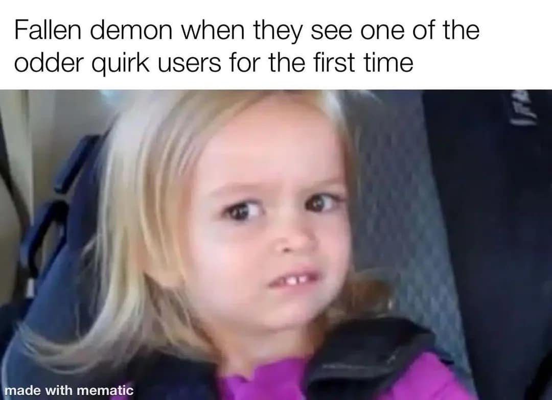 A multi-genre clash layout serving as a funny dnd meme utilizes the viral "Chloë side-eye" car seat meme girl to illustrate a serious fantasy villain's absolute bewilderment when they come face-to-face with a party member carrying an incredibly bizarre, custom homebrew character build for the first time.