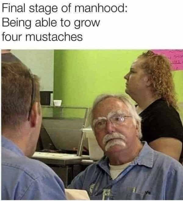 An older man with giant white eyebrows and matching white mustache looking confused.