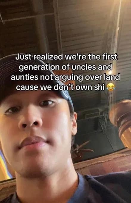 Close-up selfie text macro graphic detailing millennial generational real estate differences within a hilarious meme frame.